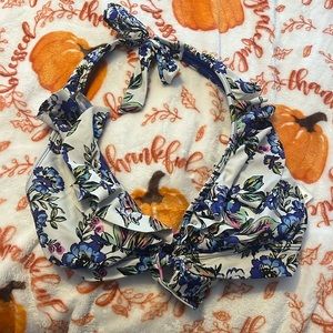 Size medium ruffle blue swim top